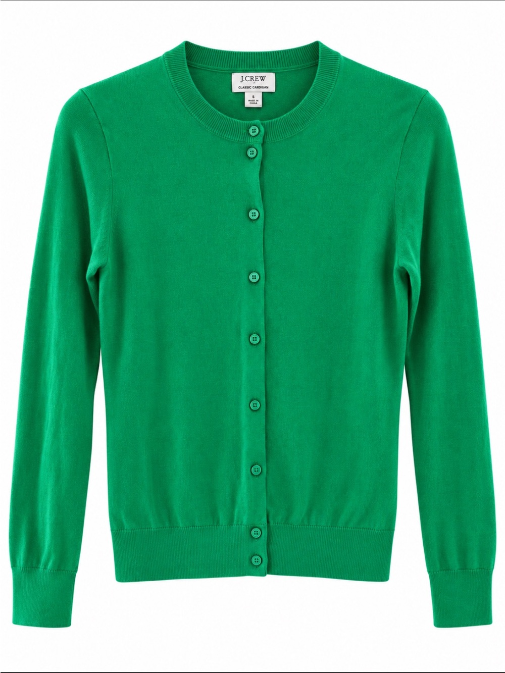J Crew Cardigan Sweater Womens Small Emerald Green Long Sleeve Button Front